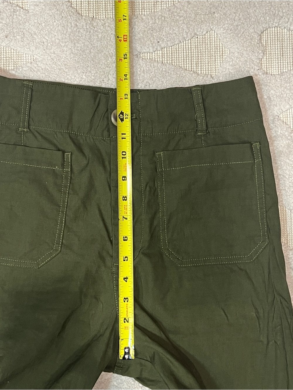 Anthropologie Maeve Womens 29 Colette Wide Leg Pants Olive Green Linen Viscose - Picture 7 of 9